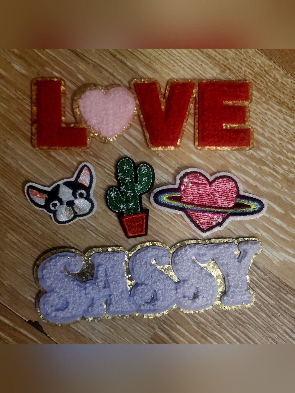 Colorful Embroidered Patch Set — Love, Sassy, Cactus & Hearts